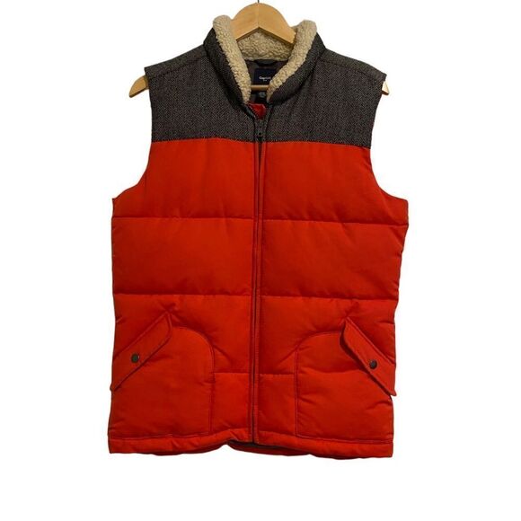 Gap kids Wool Blend Puffer Vest Snap Pockets Herringbone Accents, XXL 13-14 Yrs - Picture 1 of 9